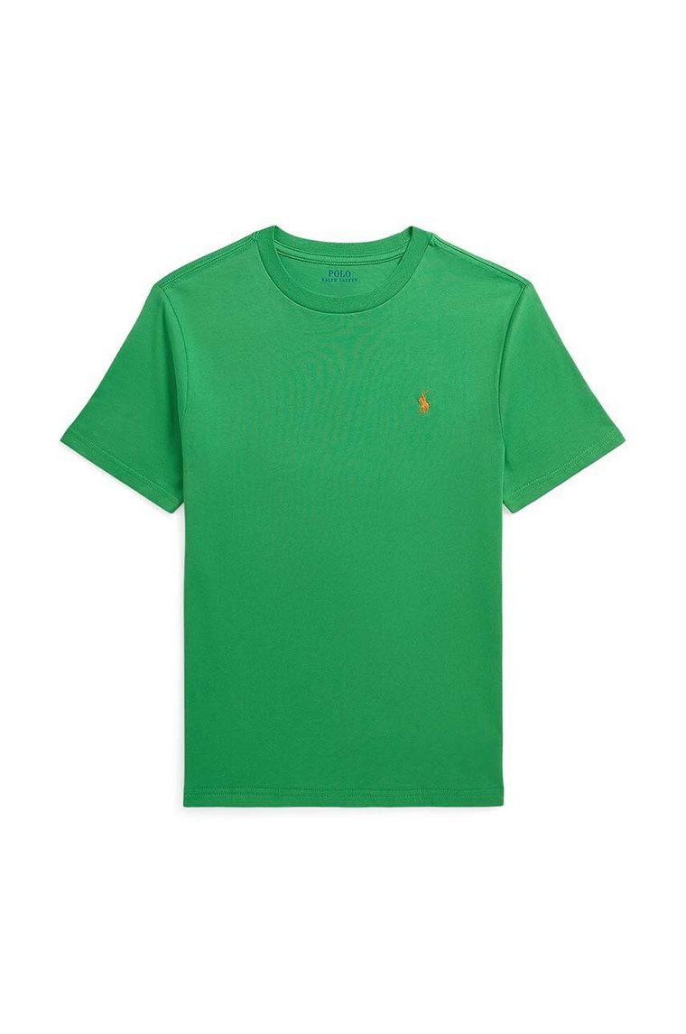 Polo Ralph Lauren t-shirt bawełniany dziecięcy kolor zielony gładki