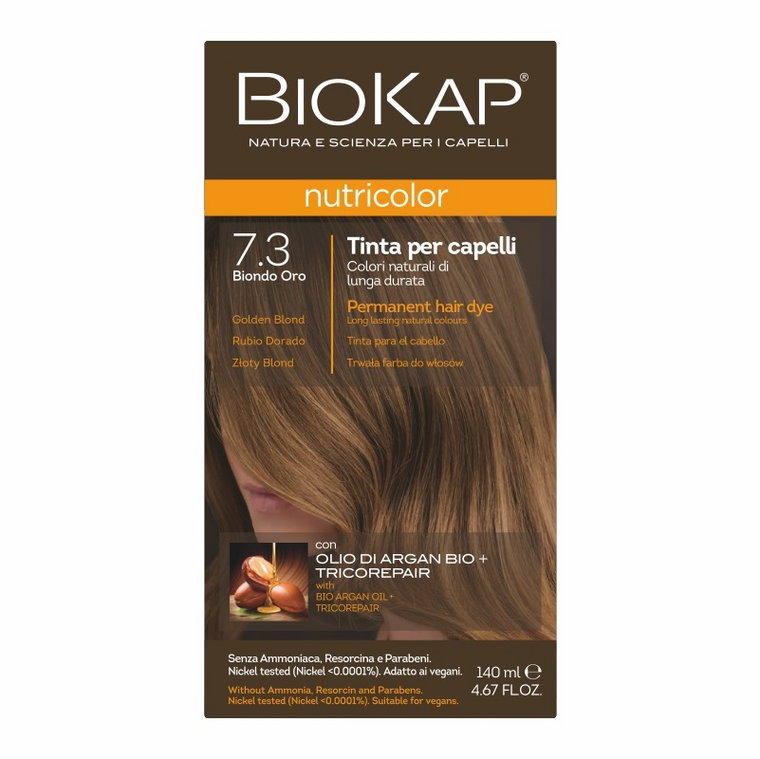 Biokap Nutricolor Farba do włosów, 7.3 Złoty Blond