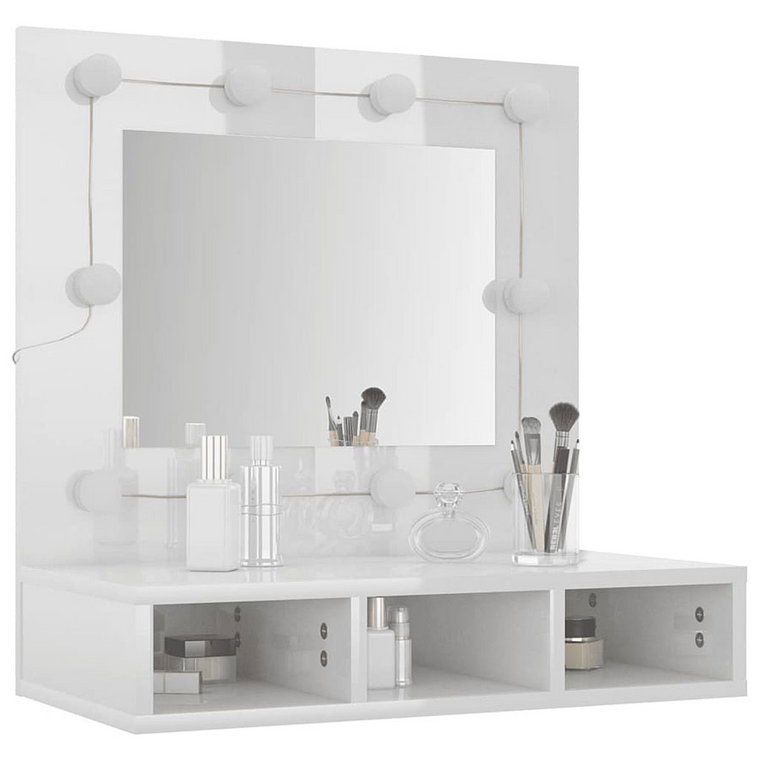 Toaletka z lustrem nablatowa lub wisząca biały połysk - Arvola 4X