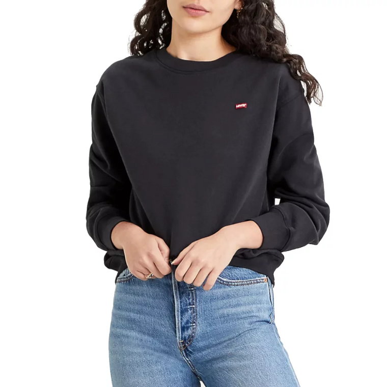 Levi's Standard Crew Hoodie 246880006, Damskie, Czarne, bluzy, wiskoza, rozmiar: S