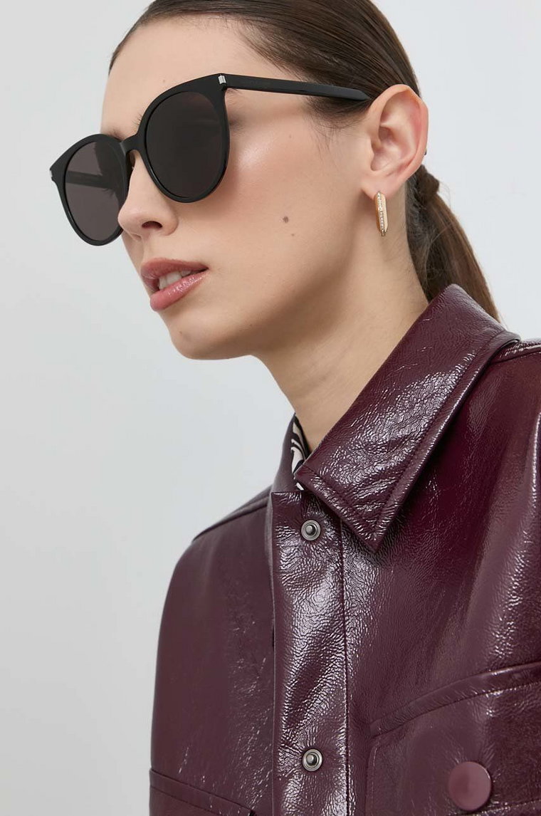 Saint Laurent okulary przeciwsłoneczne damskie kolor czarny SL556