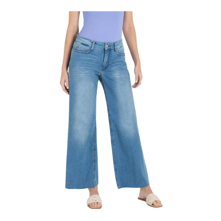 Wide Fringe Jeans Niebieskie MAC