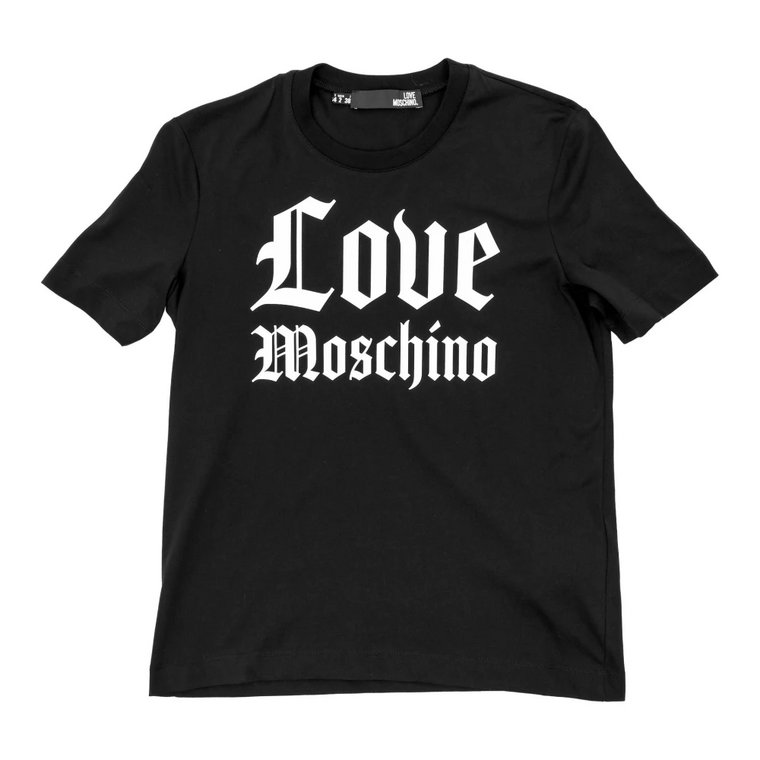 Czarna Bawełniana Koszulka Damska Love Moschino