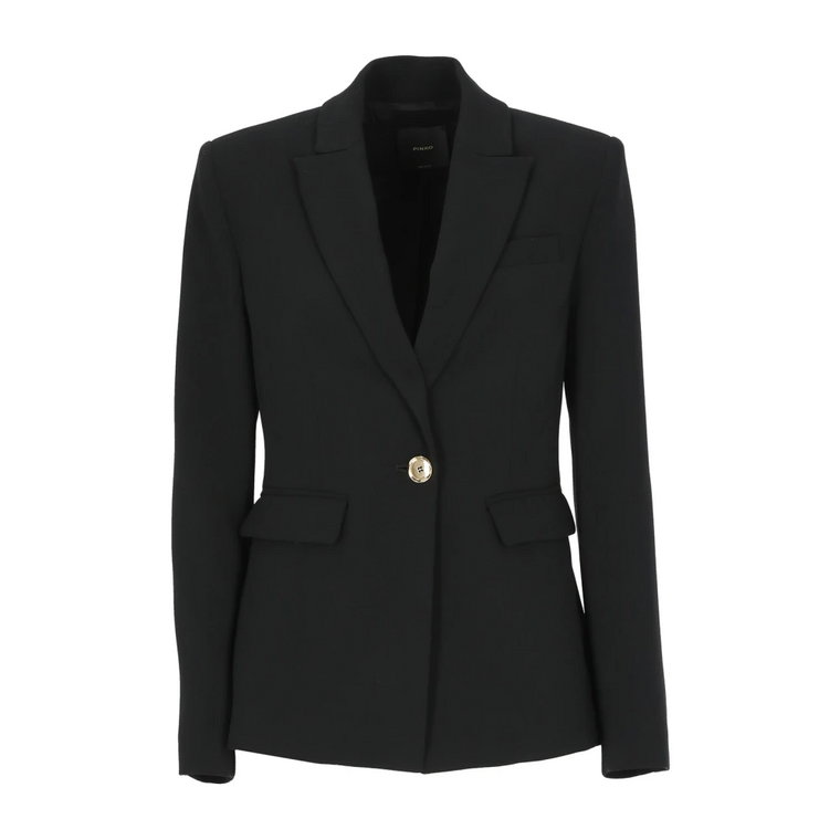 Czarny Stretch Crepe Blazer Pinko