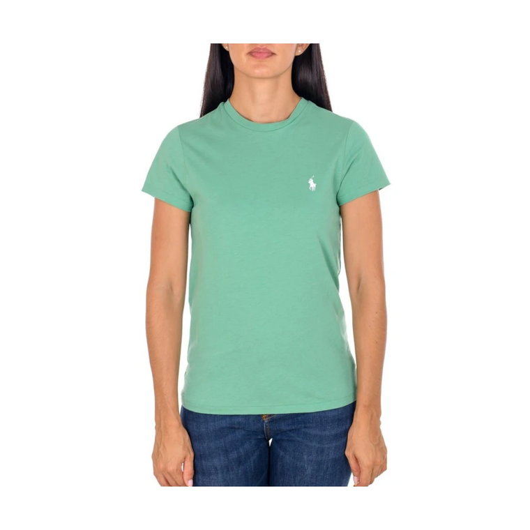 Zielony Bawełniany T-shirt Damski z Ikonicznym Logo Konia Ralph Lauren