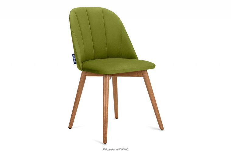 Krzesło skandynawskie welur zielone BAKERI Konsimo