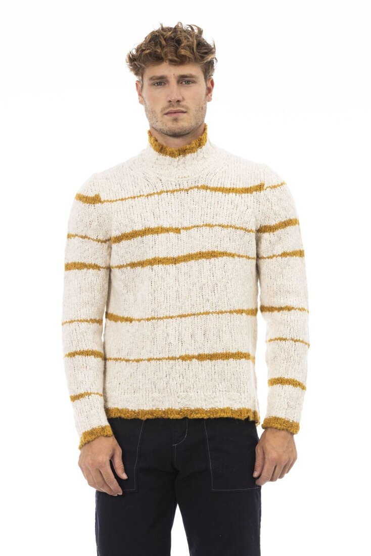 Swetry marki Alpha Studio model AU7360C kolor Brązowy. Odzież męska. Sezon: