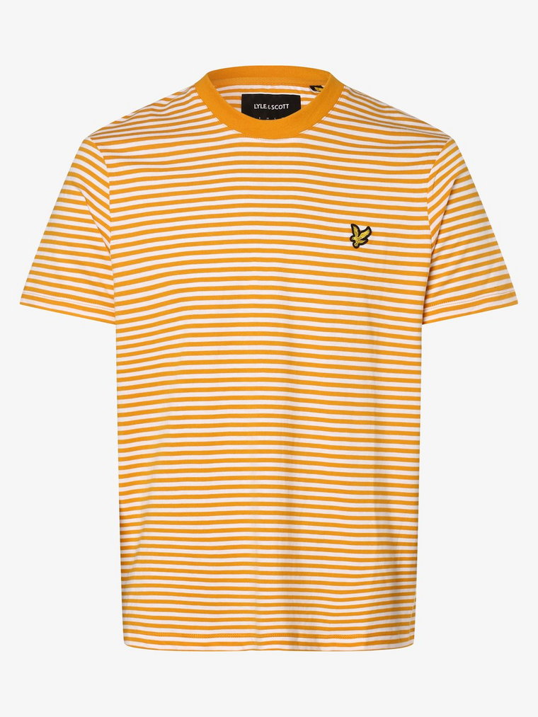 Lyle & Scott - T-shirt męski, żółty|pomarańczowy