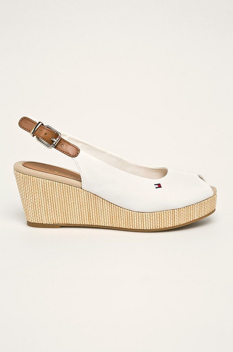 Tommy Hilfiger sandały damskie kolor biały na koturnie