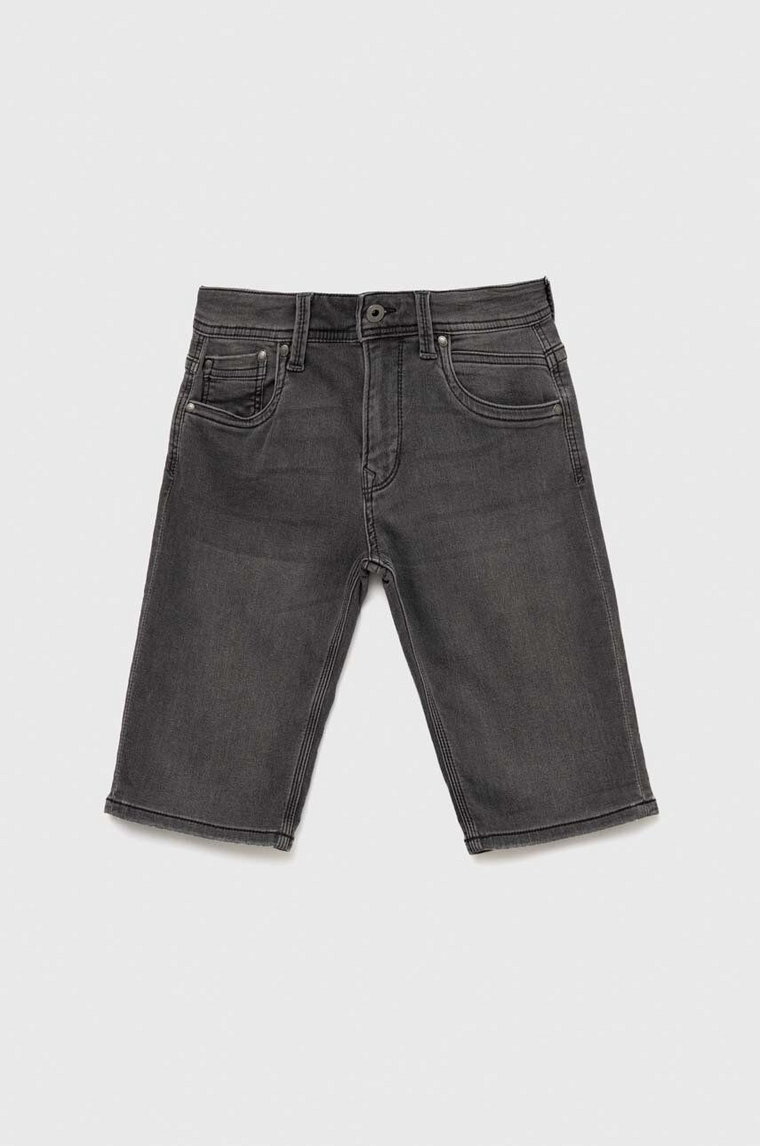 Pepe Jeans szorty jeansowe dziecięce kolor szary regulowana talia