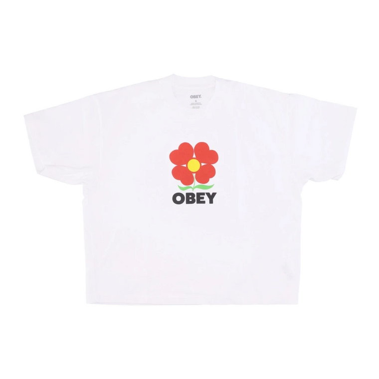 Custom Crop Tee Biały Streetwear Obey