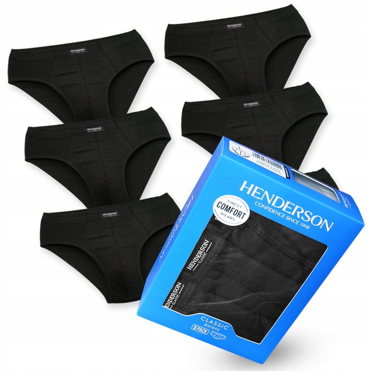 6x Slipy męskie majtki bawełniane Henderson czarne *XL