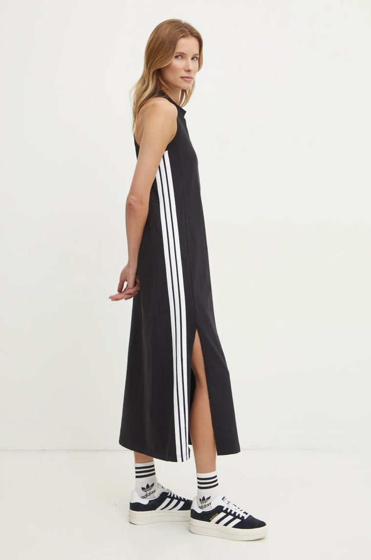 adidas sukienka Essentials kolor czarny maxi dopasowana JE1208