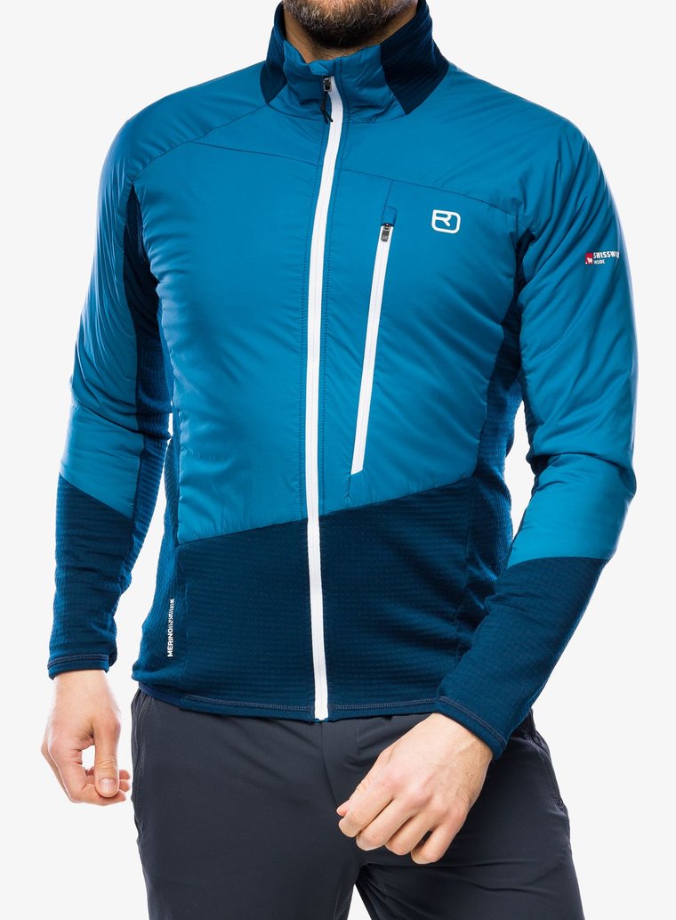 Kurtka Ortovox Westalpen Swisswool Hybrid Jacket - mountain blue