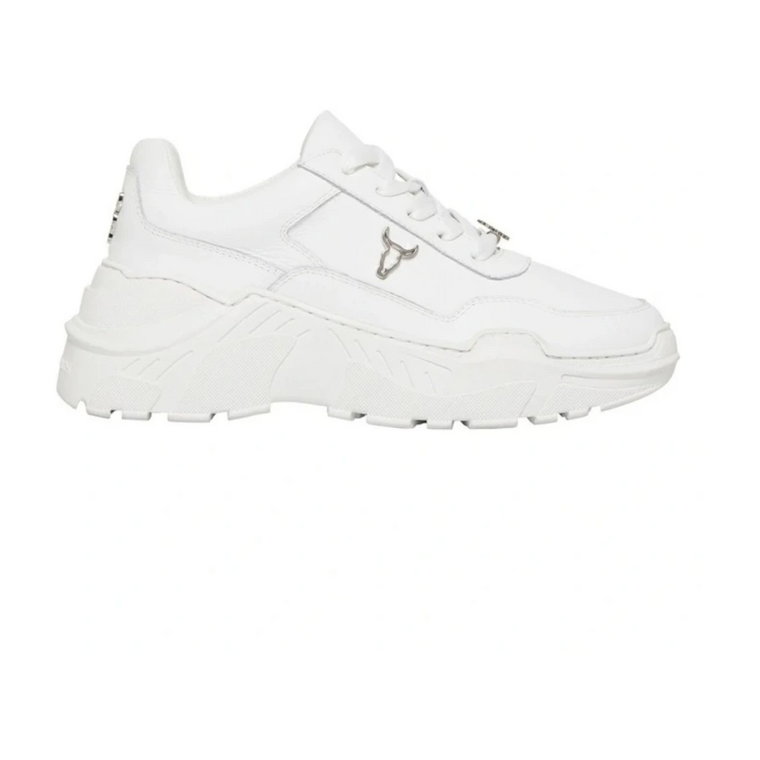 Białe skórzane sneakersy damskie z kontrastowym logo - Rozmiar 40 Windsor Smith