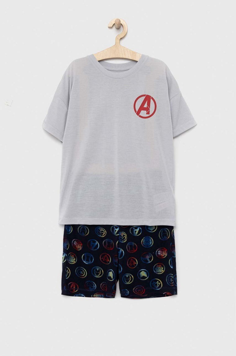 GAP piżama dziecięca x Marvel kolor szary wzorzysta