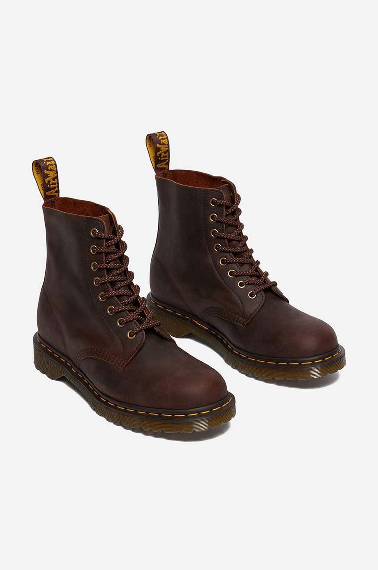 Dr. Martens workery skórzane 1460 Pascal Waxed męskie kolor brązowy 30670294-BROWN