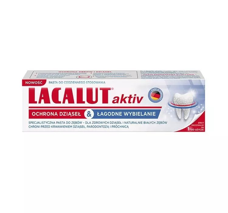 LACALUT AKTIV OCHRONA DZIĄSEŁ & ŁAGODNE WYBIELANIE PASTA DO ZĘBÓW 75ML