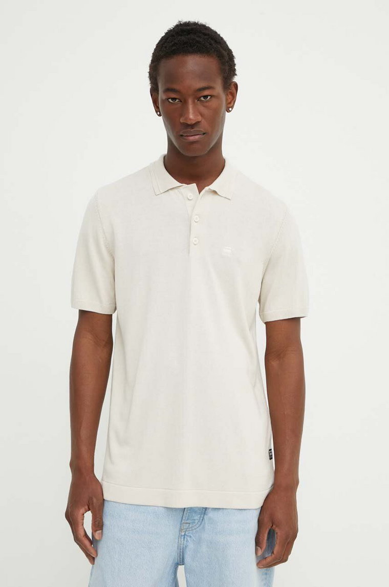 G-Star Raw polo męski kolor beżowy gładki D24663-D618