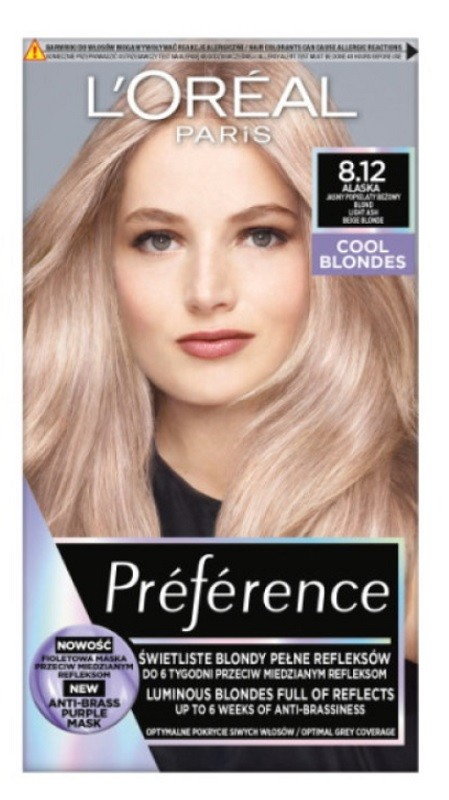 LOréal  Preference Farba do włosów Ideal Blondes 8.12 Alaska