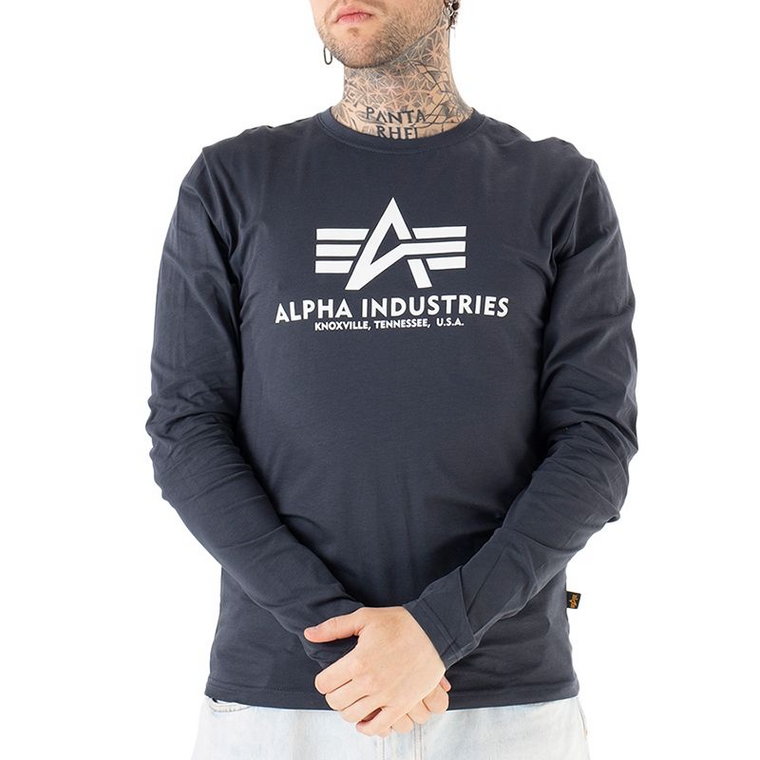 Koszulka Alpha Industries Longsleeve Basic 10051002 - granatowa