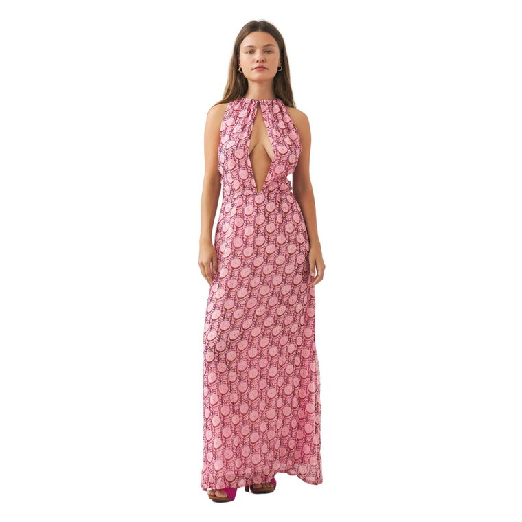 Drukowana sukienka maxi z szyfonu Cassy Antik Batik