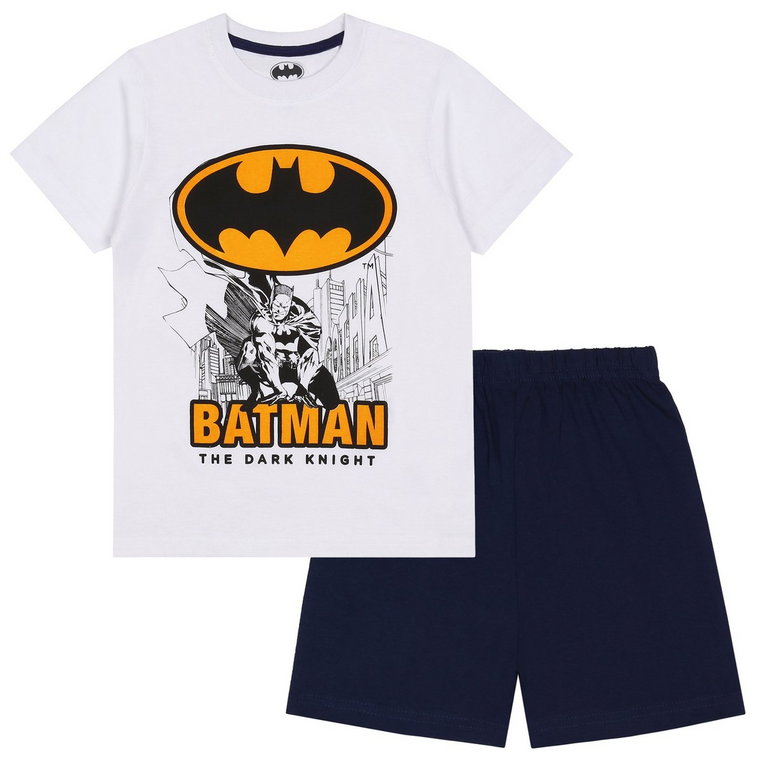 Batman Biało-granatowa piżama chłopięca na krótki rękaw, letnia piżama 9 lat 134 cm