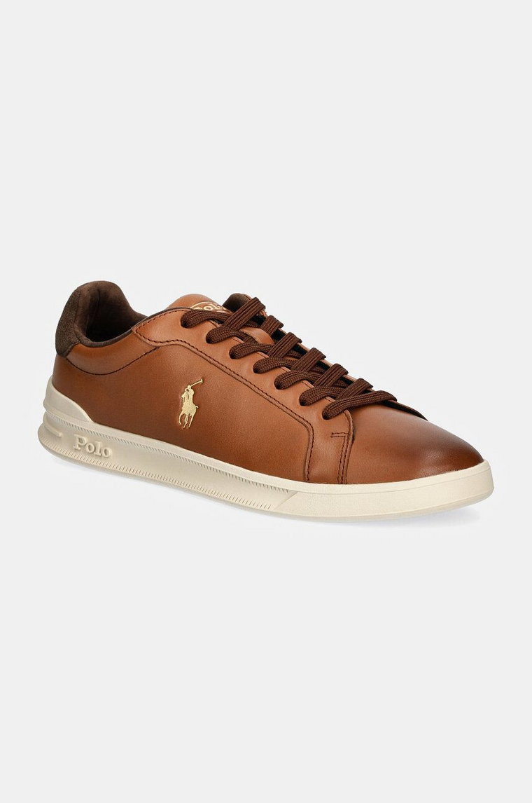 Polo Ralph Lauren sneakersy skórzane Hrt Ct II kolor brązowy 809892556001