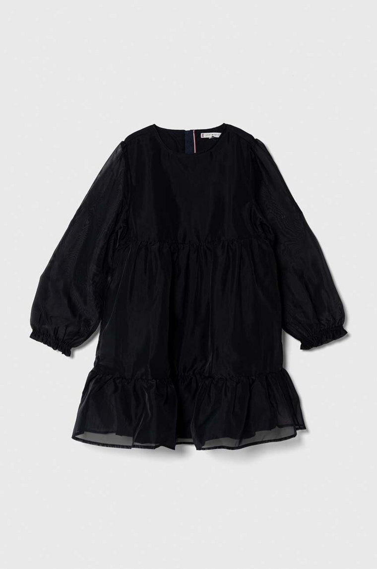Tommy Hilfiger sukienka dziecięca kolor czarny mini rozkloszowana