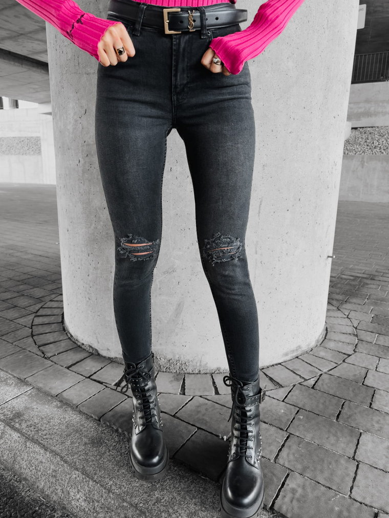 Spodnie jeansowe damskie OLAVOGA ARIEL 2023 czarne