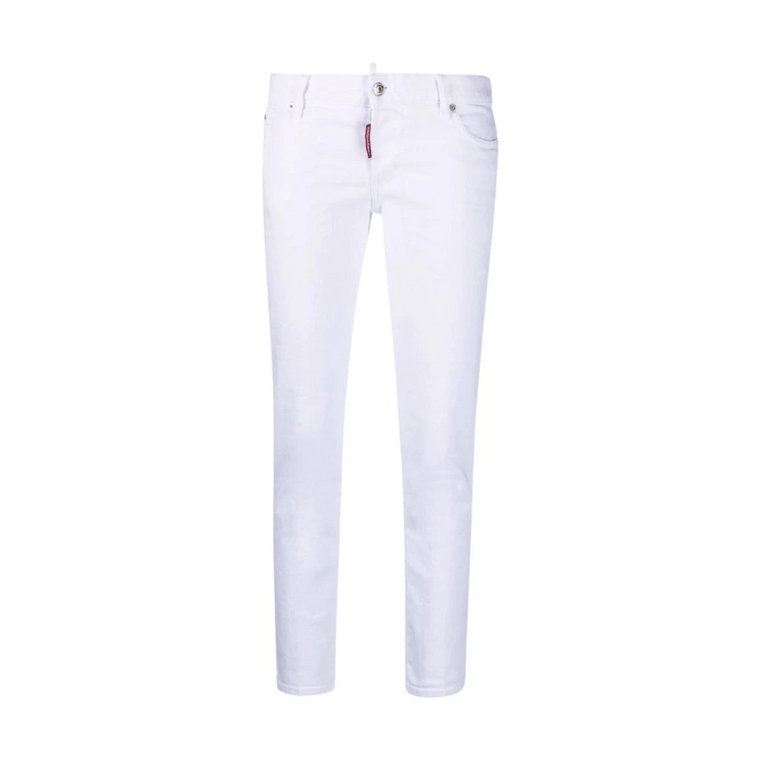 Spodnie Slim-Fit z Białej Bawełny Denim Dsquared2