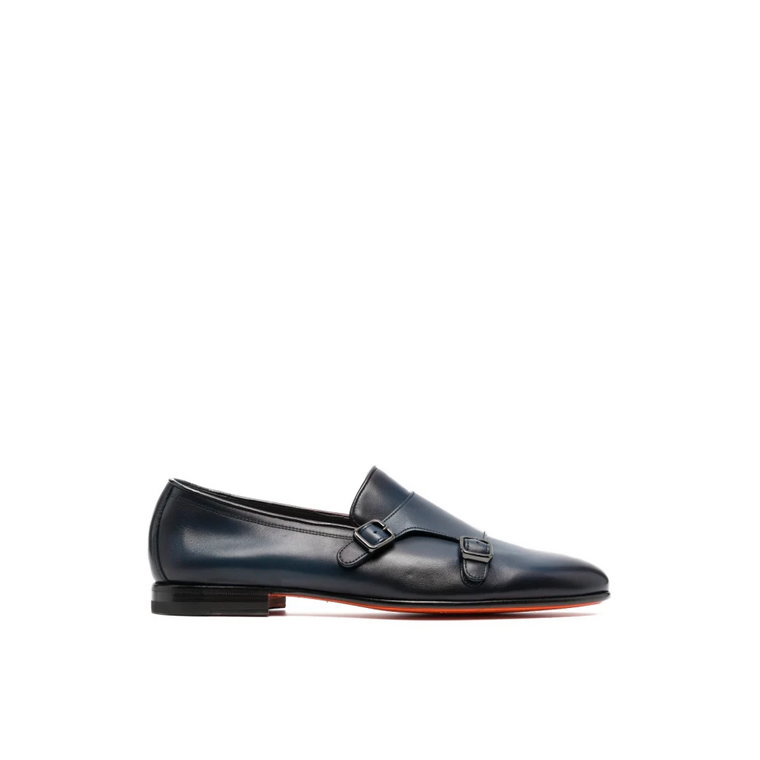 Niebieskie Dolorus Zapięte Loafersy Santoni