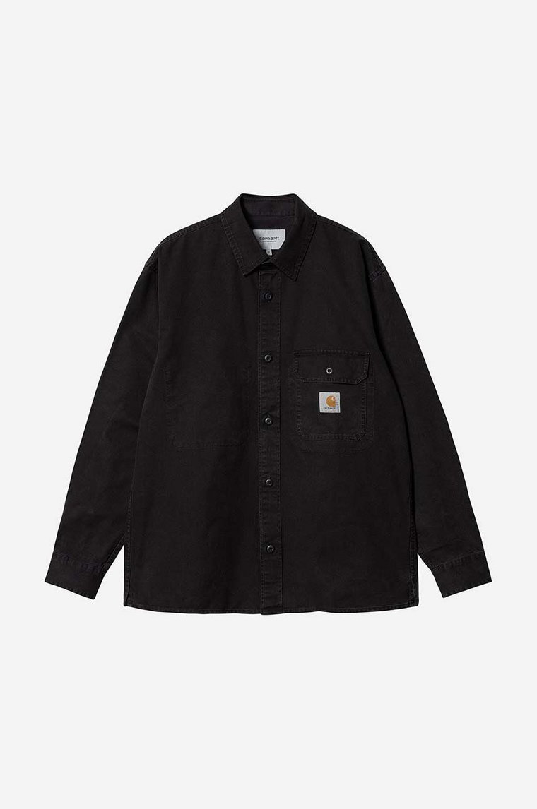 Carhartt WIP koszula bawełniana Reno Shirt Jac męska kolor czarny relaxed z kołnierzykiem klasycznym I031447-BLACK