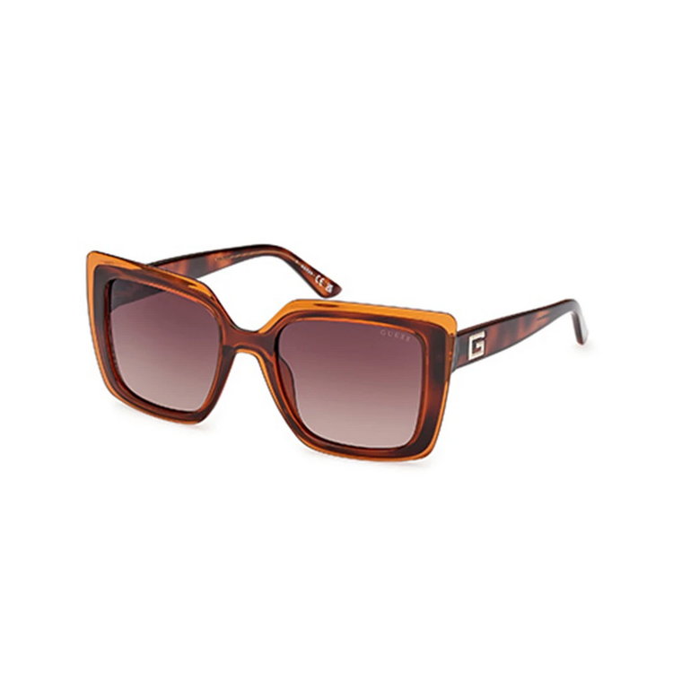 Stylowe Havana Brązowe Okulary Guess