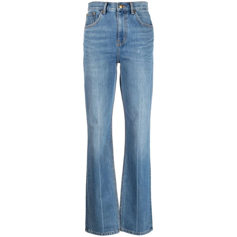 Bootcut jeansy z wysokim stanem w jasnoniebieskim odcieniu Tory Burch