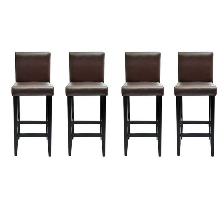 Krzesła barowe ze sztucznej skóry 4 szt. brązowe kod: V-160717