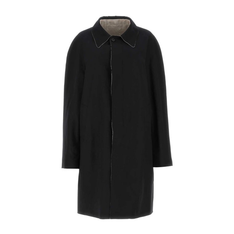Czarny Odwracalny Płaszcz z Bawełnianym Dopełnieniem Maison Margiela