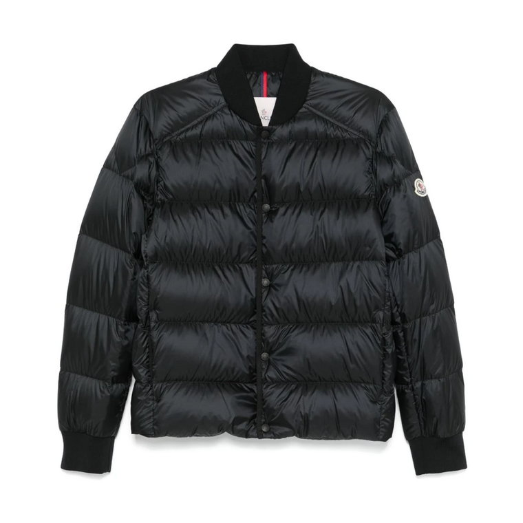 Czarny Pikowany Płaszcz Moncler