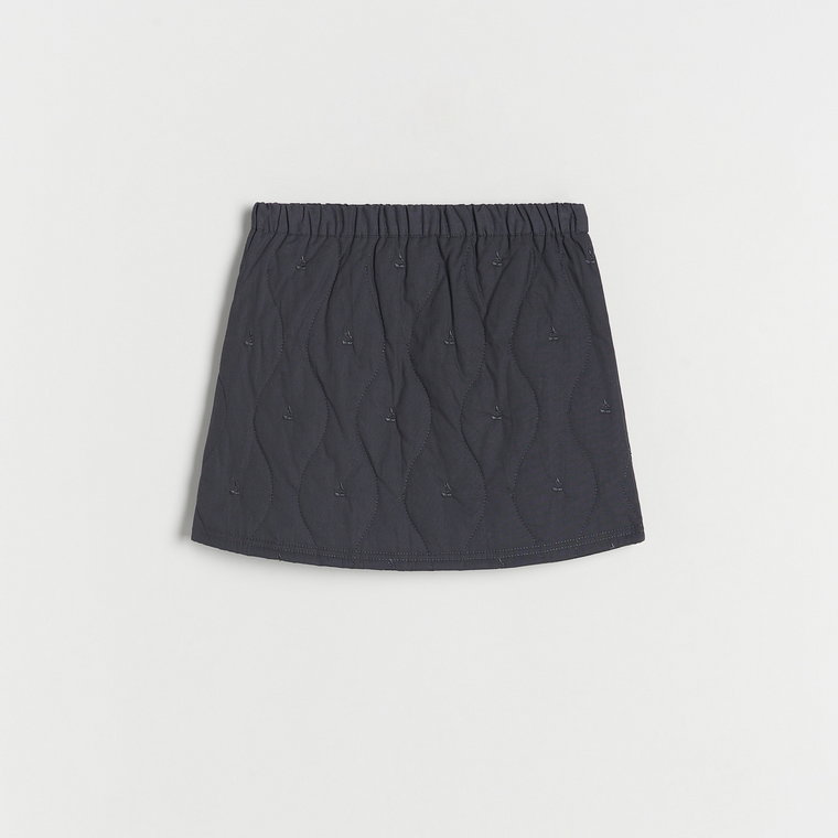 Reserved - Bawełniana spódnica z przeszyciami - ciemnoszary