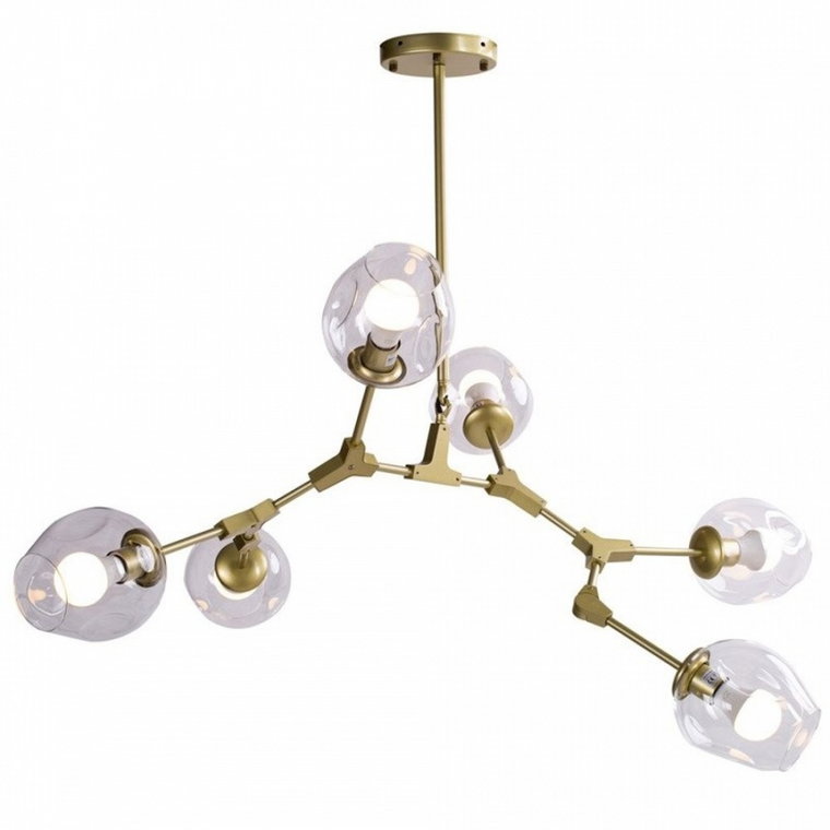 Lampa wisząca modern orchid-6 złoto transparentna 130 cm kod: ST-1232-6 GOLD transparent