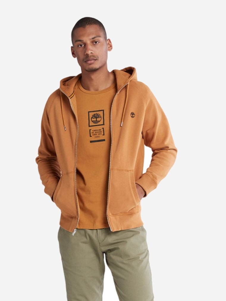 Bluza męska rozpinana streetwear z kapturem Timberland TB0A2BNB S Beżowa (195441180968). Bluzy męskie streetwear