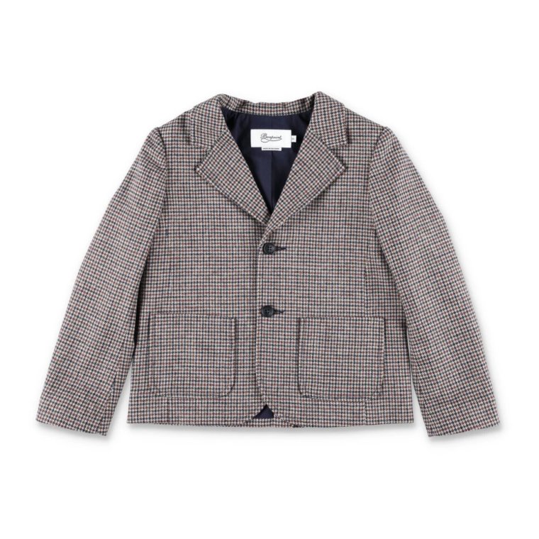 Houndstooth Tweed Jacket Chestnut Aw24 Bonpoint