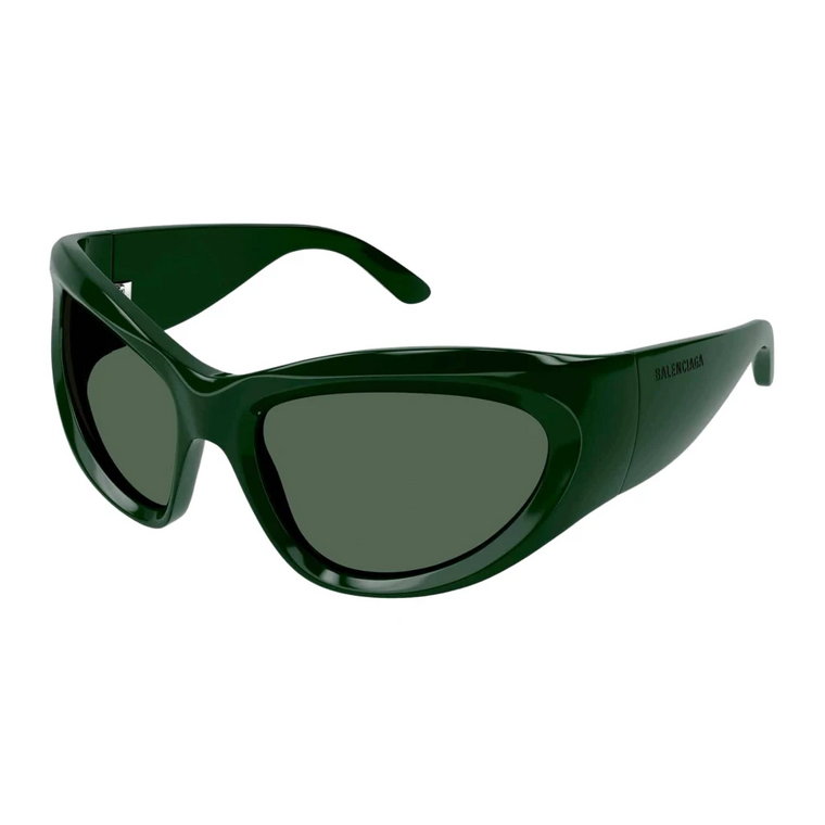 Zielone okulary przeciwsłoneczne z owijanym paskiem Balenciaga
