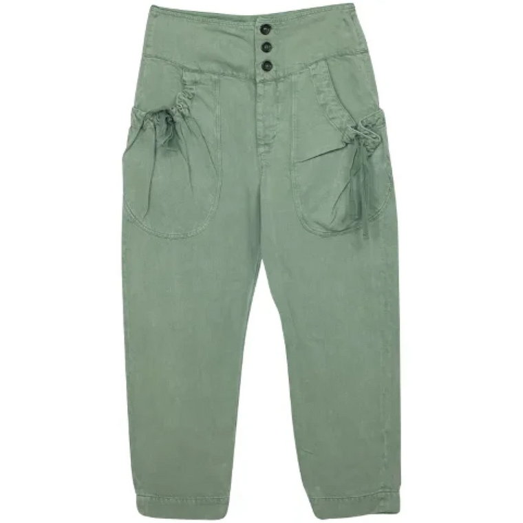 Zielone lniane spodnie cargo Isabel Marant Pre-owned