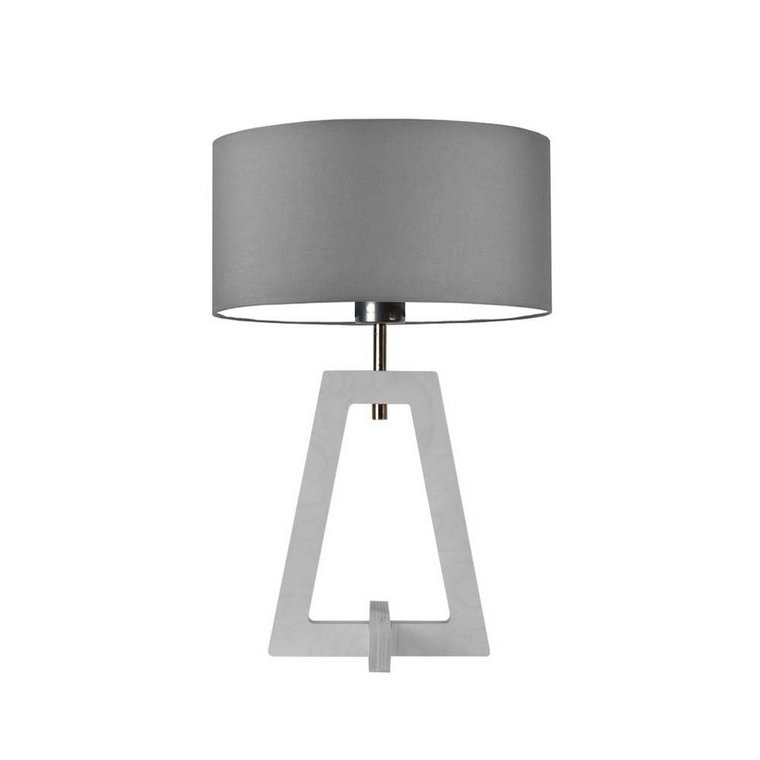 Lampka nocna LYSNE Clio, szara (stalowy), biała, E27, 47x30 cm