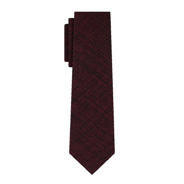 Krawat z wiskozy bordowo-czarny EM 32