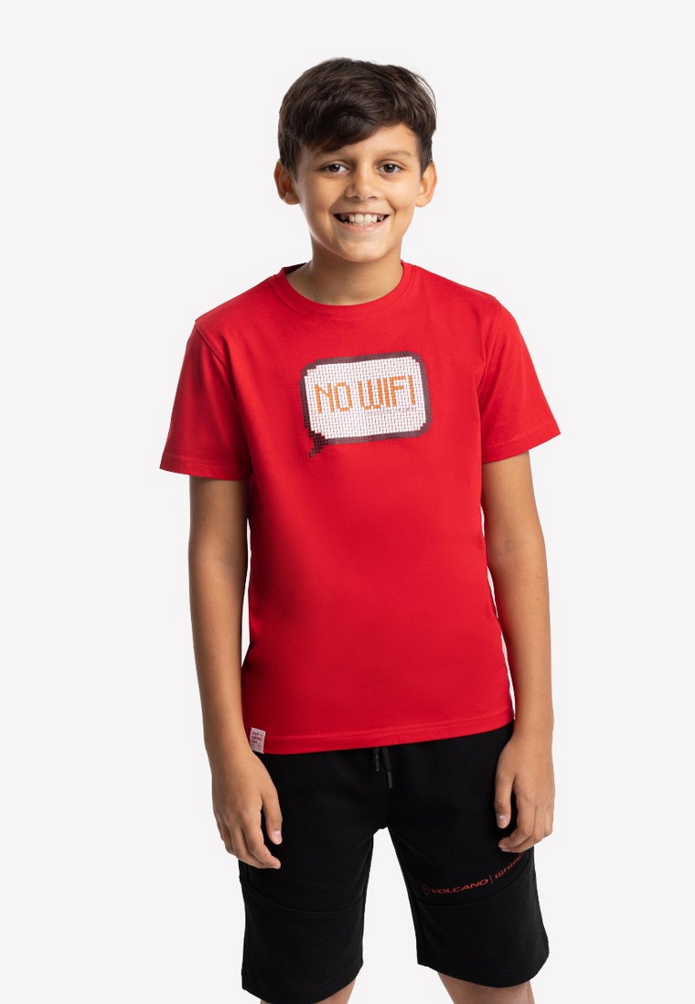 Koszulka chłopięca z geometrycznym nadrukiem T-NOWIFI JUNIOR