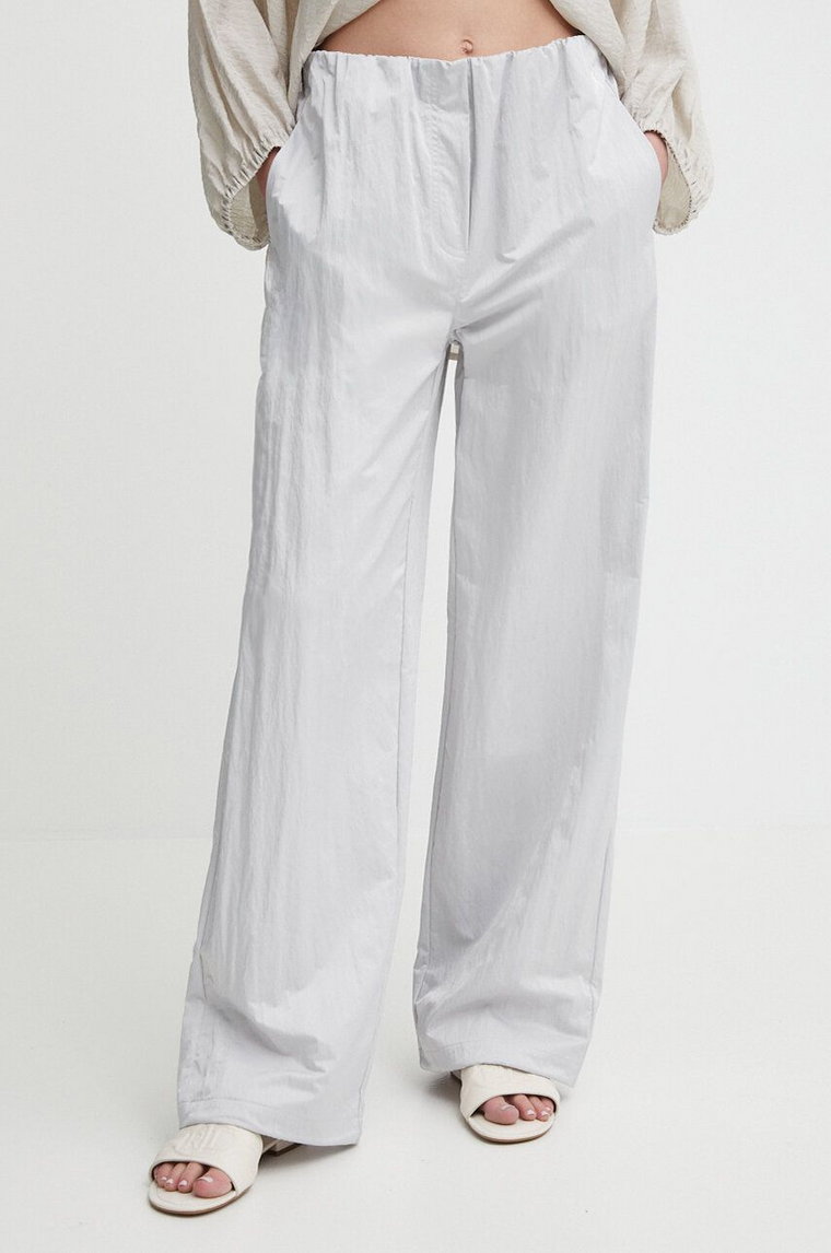 Calvin Klein Jeans spodnie damskie kolor szary proste high waist J20J223122