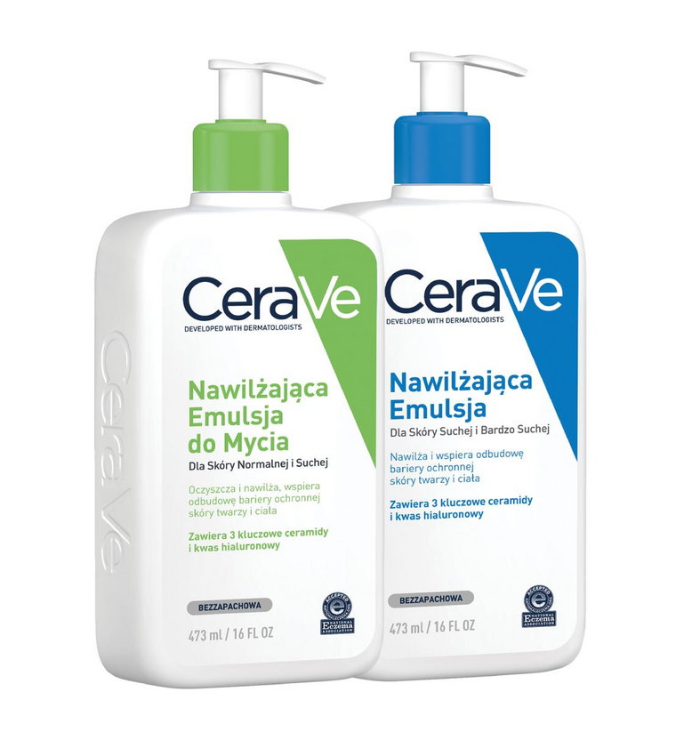 Cerave Nawilżająca Emulsja Do Mycia+ Nawilżająca Emulsja - Zestaw ( 473ml + 473ml)