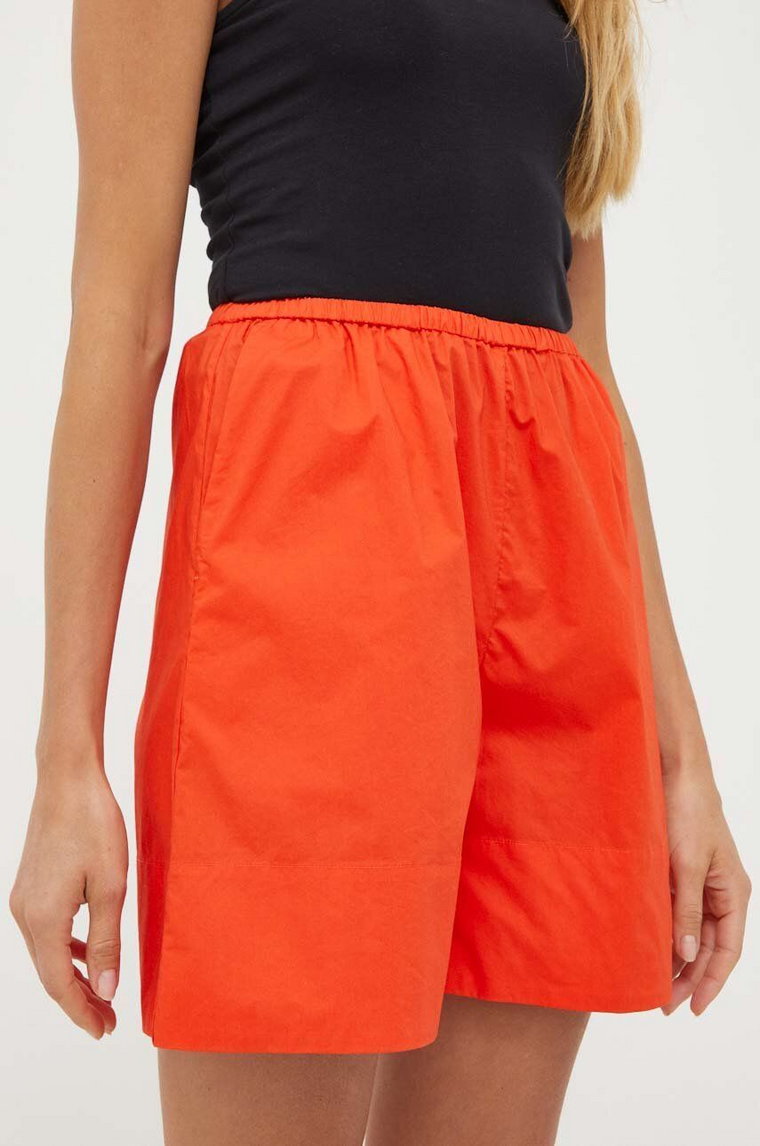 By Malene Birger szorty damskie kolor czerwony gładkie high waist